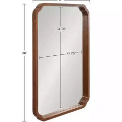 Kirklands Home Decorative Mirrors|Walnut Scallop Rectangle Wall Mirror
