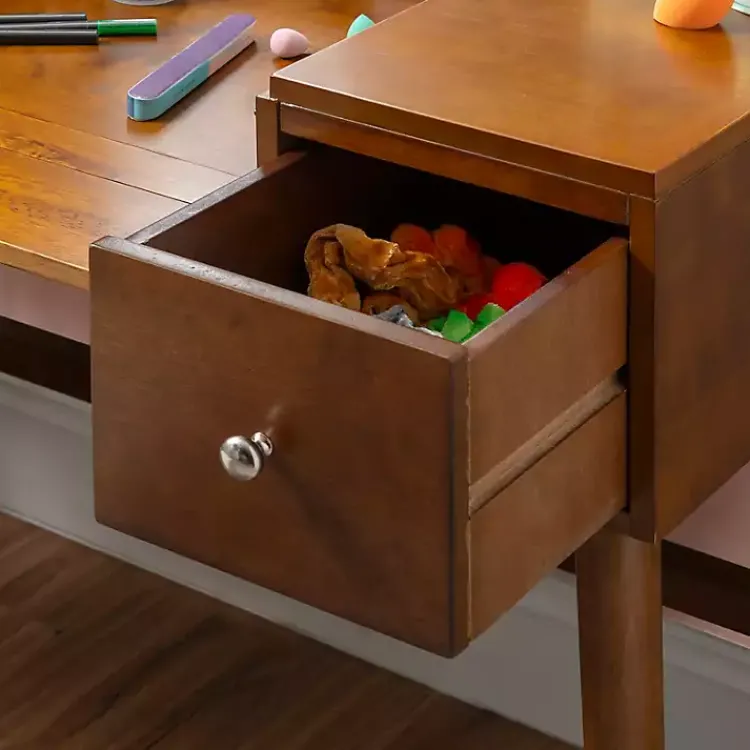 Kirklands Home Dressers & Chests|Walnut Viola Flip-Top 2-pc. Vanity Set Brown