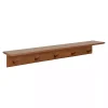 Kirklands Home Shelves|Walnut Wood Alia Shelf with Hooks