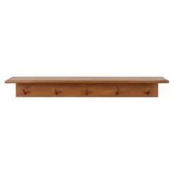 Kirklands Home Shelves|Walnut Wood Alia Shelf with Hooks