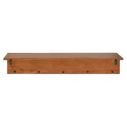 Kirklands Home Shelves|Walnut Wood Alia Shelf with Hooks