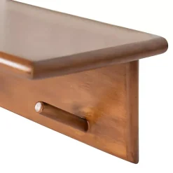 Kirklands Home Shelves|Walnut Wood Alia Shelf with Hooks