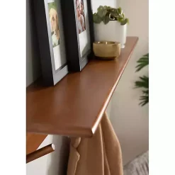 Kirklands Home Shelves|Walnut Wood Alia Shelf with Hooks