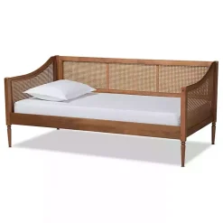 Kirklands Home Beds & Headboards|Walnut Wood and Rattan Twin Daybed Brown