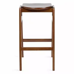 Kirklands Home Bar Stools & Counter Height Stools|Walnut Wood Backless Bar Stool Brown