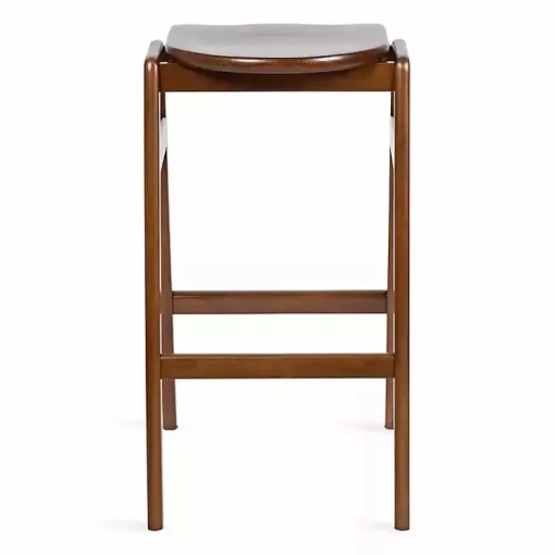 Kirklands Home Bar Stools & Counter Height Stools|Walnut Wood Backless Bar Stool Brown