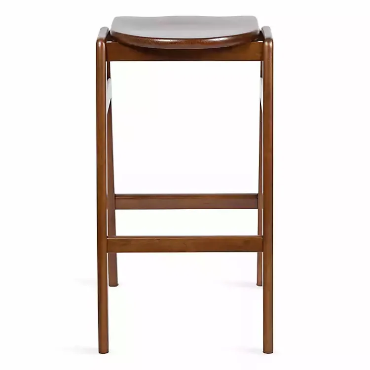 Kirklands Home Bar Stools & Counter Height Stools|Walnut Wood Backless Bar Stool Brown