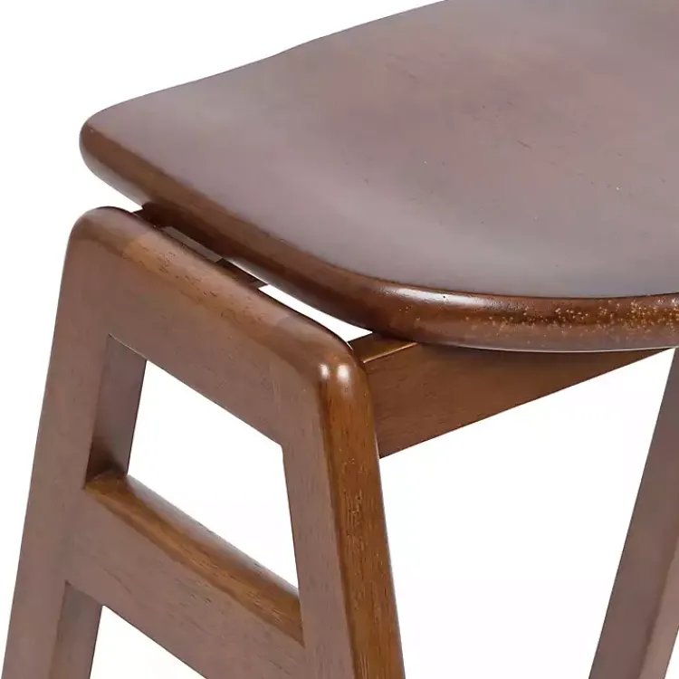 Kirklands Home Bar Stools & Counter Height Stools|Walnut Wood Backless Bar Stool Brown