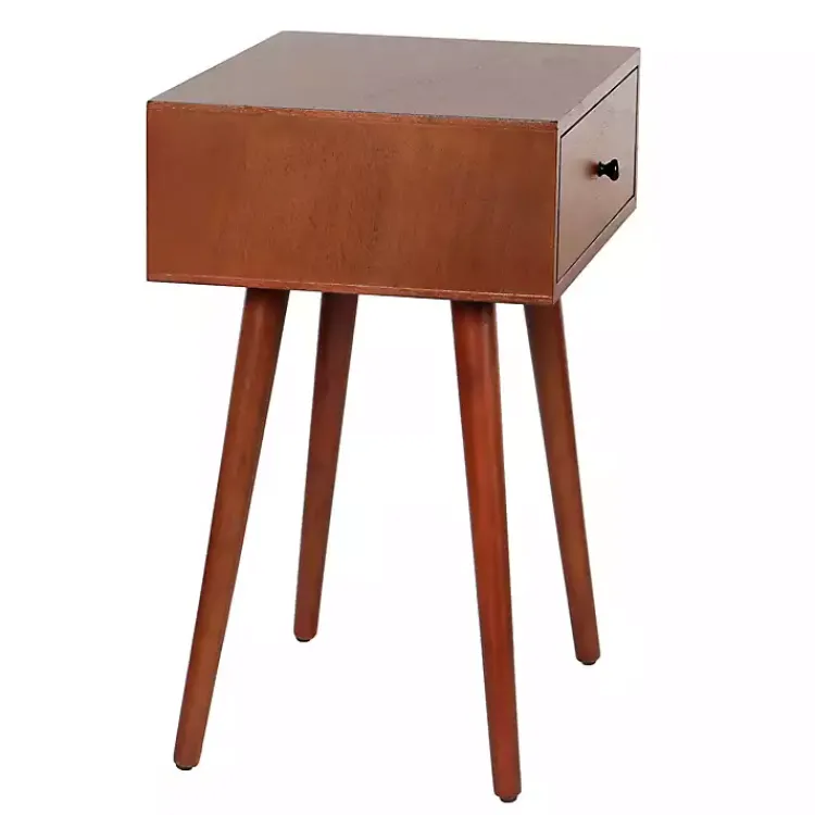 Kirklands Home Accent & End Tables|Walnut Wood 1-Drawer Arthur Accent Table Brown