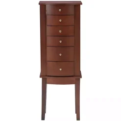 Kirklands Home Dressers & Chests|Walnut Wood 6-Drawer Maddie Jewelry Armoire Brown