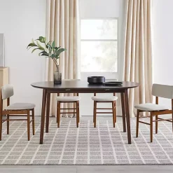 Kirklands Home Dining Tables|Walnut Wood Oval Dining Table with Leaf Brown