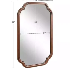 Kirklands Home Decorative Mirrors|Walnut Wood Scallop Wall Mirror Brown