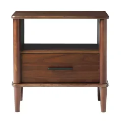 Kirklands Home Nightstands|Walnut Wood Spindle Leg Nightstand Brown