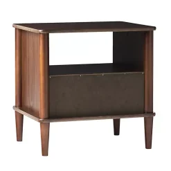 Kirklands Home Nightstands|Walnut Wood Spindle Leg Nightstand Brown