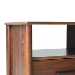 Kirklands Home Nightstands|Walnut Wood Spindle Leg Nightstand Brown