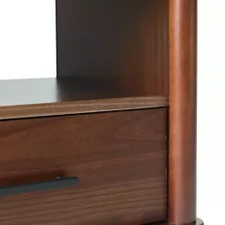 Kirklands Home Nightstands|Walnut Wood Spindle Leg Nightstand Brown