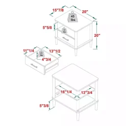 Kirklands Home Nightstands|Walnut Wood Spindle Leg Nightstand Brown