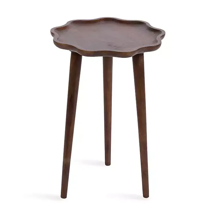 Kirklands Home Accent & End Tables|Walnut Wood Wavy Accent Table Brown