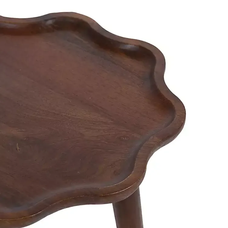 Kirklands Home Accent & End Tables|Walnut Wood Wavy Accent Table Brown