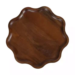Kirklands Home Accent & End Tables|Walnut Wood Wavy Accent Table Brown