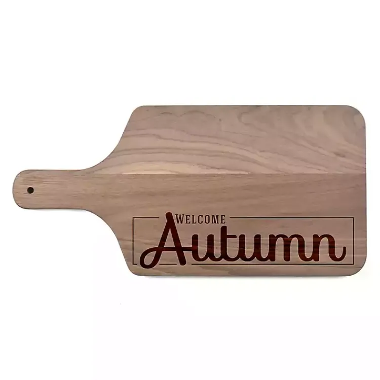 Kirklands Home Serving & Entertaining|Walnut Wood Welcome Autumn Cutting Board Brown