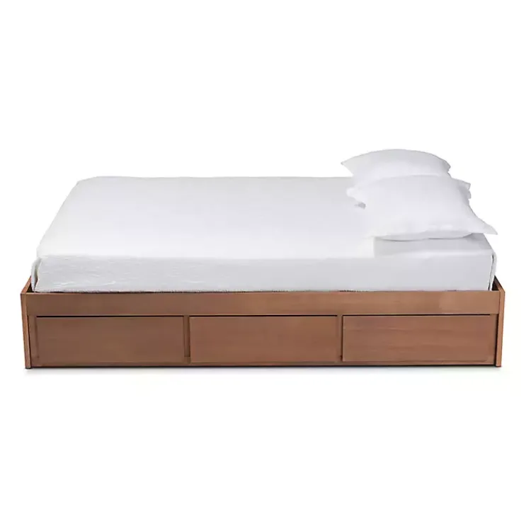 Kirklands Home Beds & Headboards|Walnut Wooden 3-Drawer Platform Bed Brown