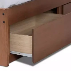 Kirklands Home Beds & Headboards|Walnut Wooden 3-Drawer Platform Bed Brown