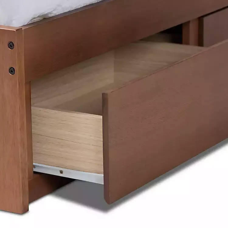 Kirklands Home Beds & Headboards|Walnut Wooden 3-Drawer Platform Bed Brown