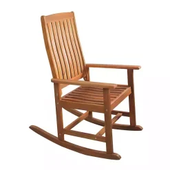 Kirklands Home Outdoor Seating|Warm Acacia Wood Rocking Chair Brown