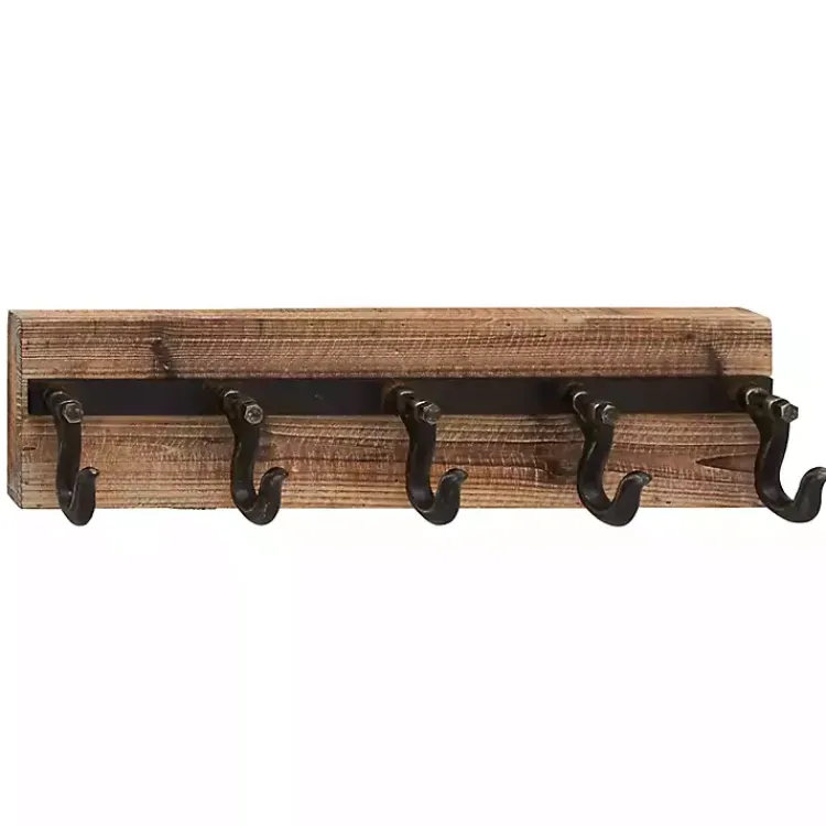 Kirklands Home Hooks|Warm Brown Industrial Iron Wall Hooks