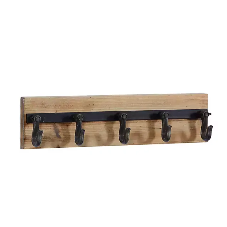 Kirklands Home Hooks|Warm Brown Industrial Iron Wall Hooks