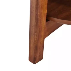 Kirklands Home Accent & End Tables|Warm Chestnut Wood Round Accent Table Brown