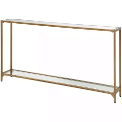 Kirklands Home Entryway Furniture|Warm en Mirrored Top Console Table Gold