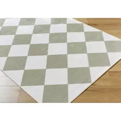 Kirklands Home Area Rugs|Warm Gray Checkered Area Rug, 5x7