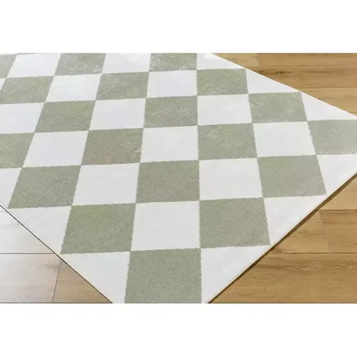 Kirklands Home Area Rugs|Warm Gray Checkered Area Rug, 5x7