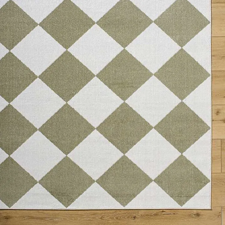 Kirklands Home Area Rugs|Warm Gray Checkered Area Rug, 5x7