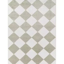 Kirklands Home Area Rugs|Warm Gray Checkered Area Rug, 6x9