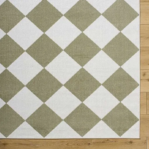 Kirklands Home Area Rugs|Warm Gray Checkered Area Rug, 6x9