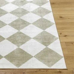 Kirklands Home Area Rugs|Warm Gray Checkered Area Rug, 6x9