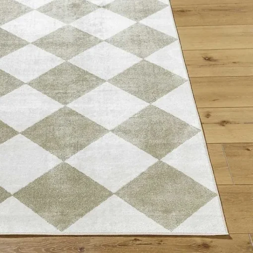 Kirklands Home Area Rugs|Warm Gray Checkered Area Rug, 6x9