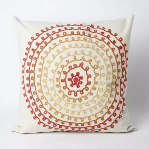 Kirklands Home Outdoor Cushions & Pillows|Warm Lamontage Swirl Outdoor Throw Pillow Ivory