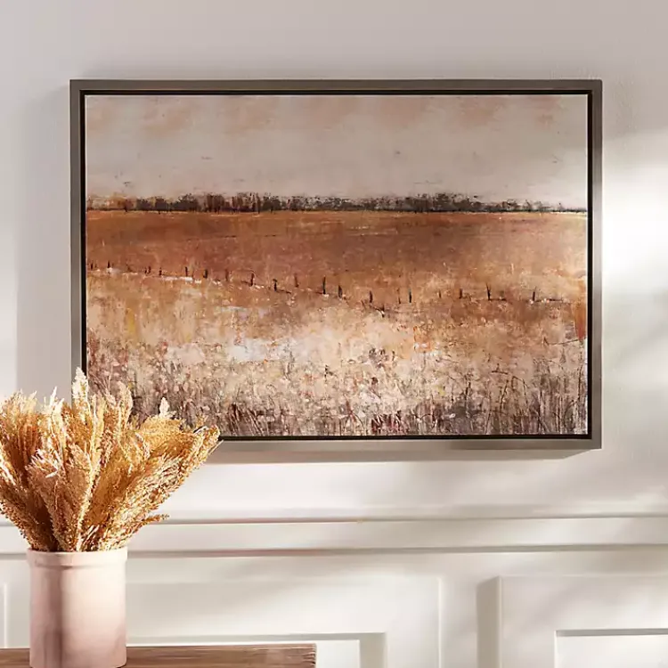 Kirklands Home Canvas Art|Warm Rustic Landscape Framed Art Print Brown