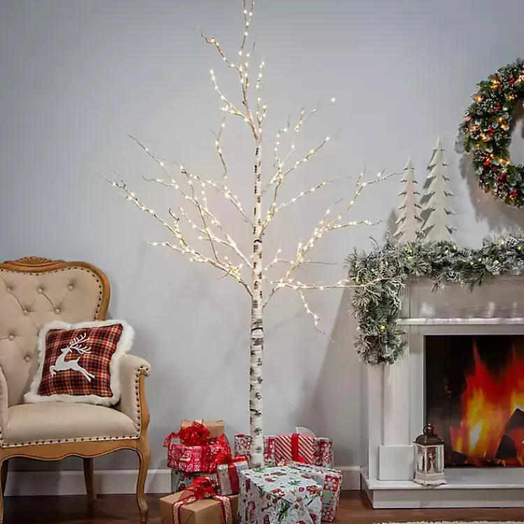 New Warm White Pre-Lit Birch Tree Christmas Trees