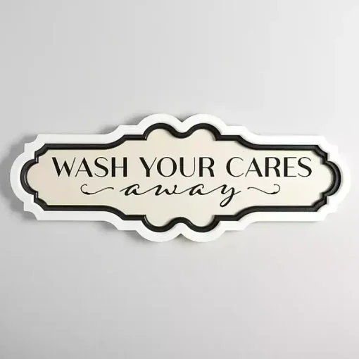 Kirklands Home Wall Quotes & Signs|Wash Your Cares Away Wall Plaque