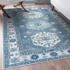 Kirklands Home Area Rugs|Washable Shary Area Rug, 5x7 Blue