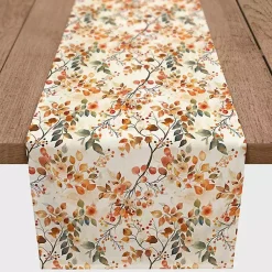 Sale Watercolor Autumn Botanicals Table Runner, 72 in. Fall