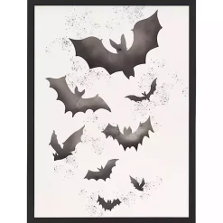 Hot Watercolor Bats Framed Art Print Halloween
