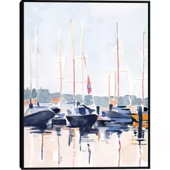 Kirklands Home Canvas Art|Watercolor Boat Club Framed Canvas Art Print