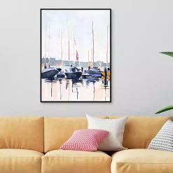 Kirklands Home Canvas Art|Watercolor Boat Club Framed Canvas Art Print
