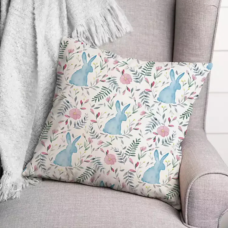 Outlet Watercolor Bunnies Indoor/Outdoor Pillow Pillows